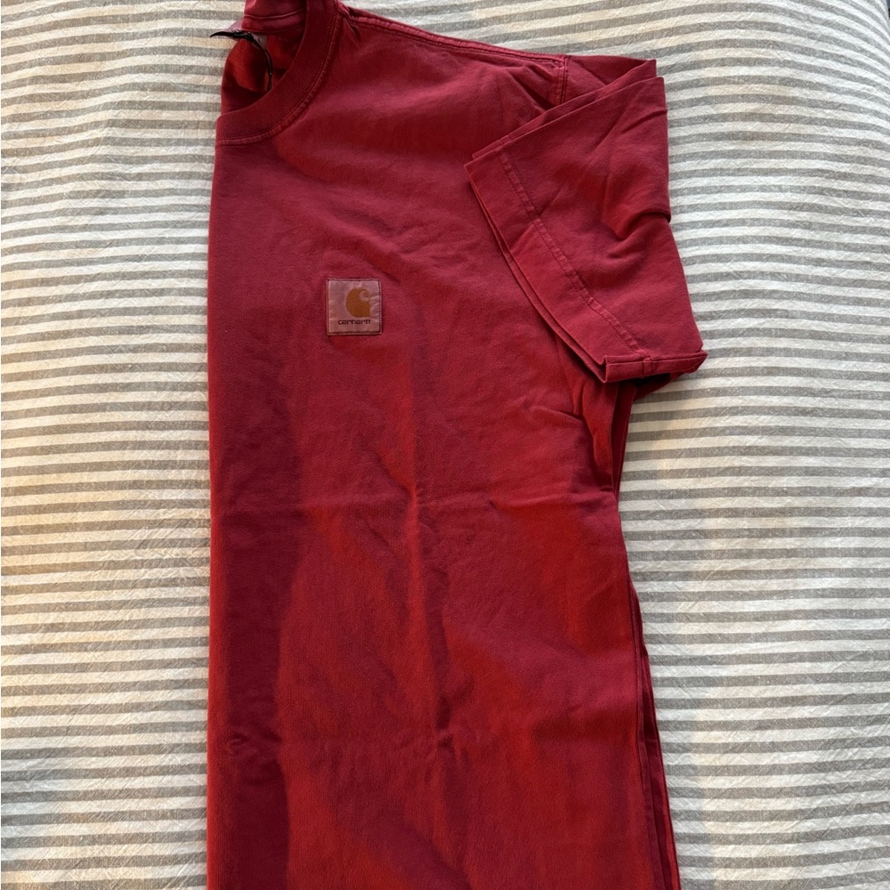 Carhartt Brick Red Tee with Logo Patch